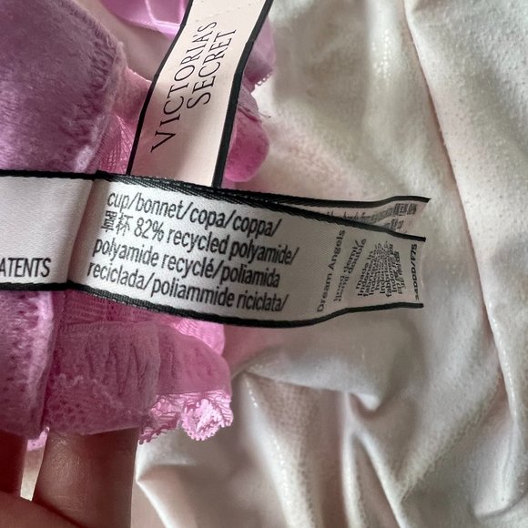 Victoria's Secret Dream Angel Lightly Lined Lace Demi Bra chiffon pink 34DDD nwt - Picture 11 of 12
